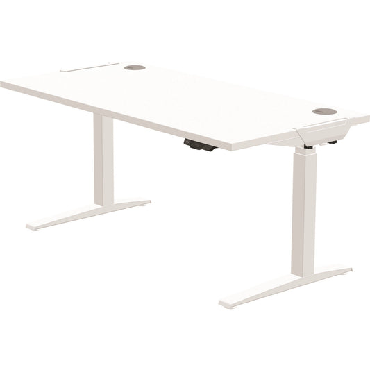 Fellowes® Schreibtisch LevadoT Maße: 1.600 x 640-1.260 x 800 mm (B x H x T) Spanplatte weiß