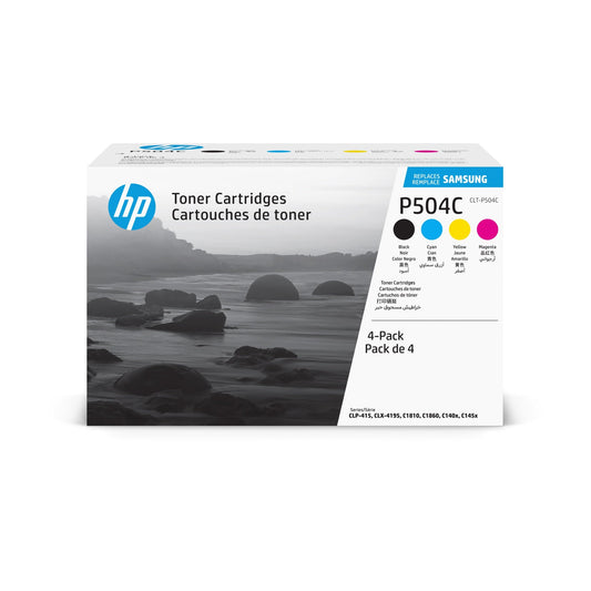 HP Toner Originalzubehör CLT-P504C ca. 1 x 2.500 Seiten schwarz, ca. 3 x 1.800 Seiten farbig schwarz, cyan, magenta, gelb 4 St./Pack.