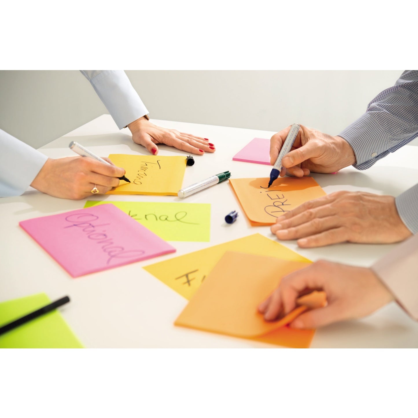 Post-it® Haftnotiz Super Sticky Meeting Notes 203 x 152 mm (B x H) je 1 x limonengrün, ultragelb, vitalorange, powerpink 45 Bl./Block 4 Block/Pack.