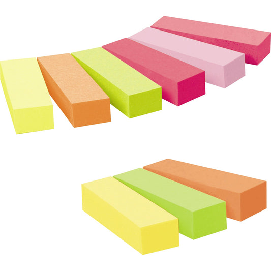 Post-it® Haftmarker Page Marker Promotion 50 x 15 mm (B x H) neongelb, vitalorange, neongrün, guavapink, flieder 100 Bl./Block 6 Block/Pack. + 3 Blöcke gratis