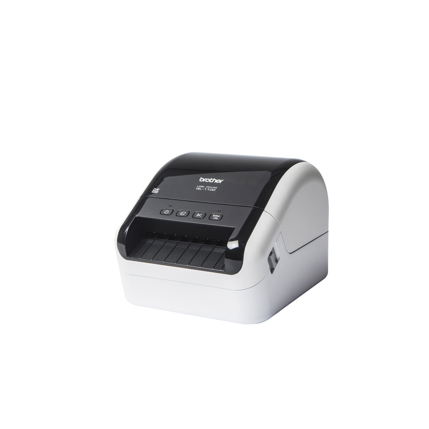 Brother Etikettendrucker QL-1100c 101,6mm USB-B 2.0, USB-Host inkl. 2 Starter-Etikettenrollen (41 Einzel-Etiketten 103 x 164 mm, Endlos-Etikett 62 mm x 8 m), Netzkabel, USB-Kabel