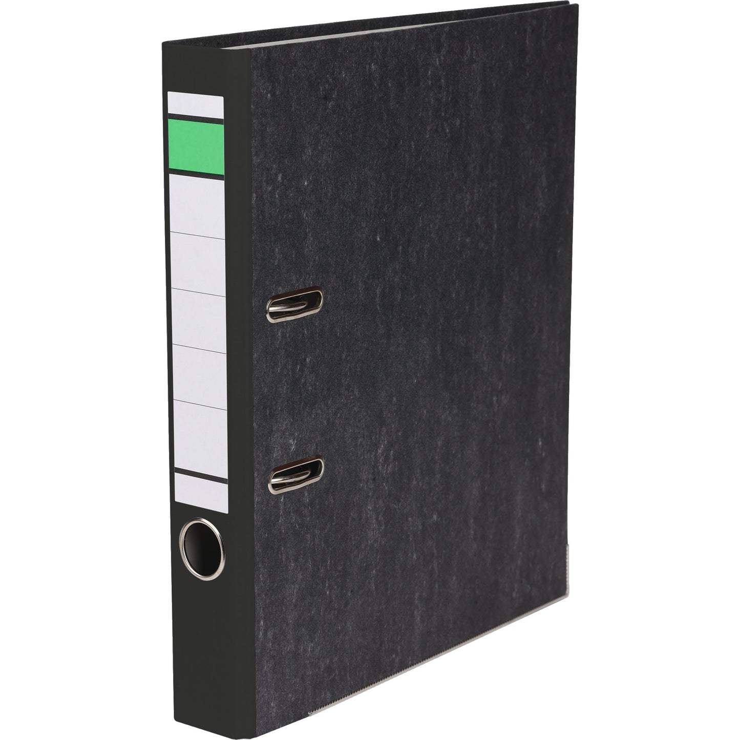 Ordner 50mm DIN A4 Rückenschild: geklebt mit Schlitzen Werkstoff: Papier, 100 % recycelt schwarz