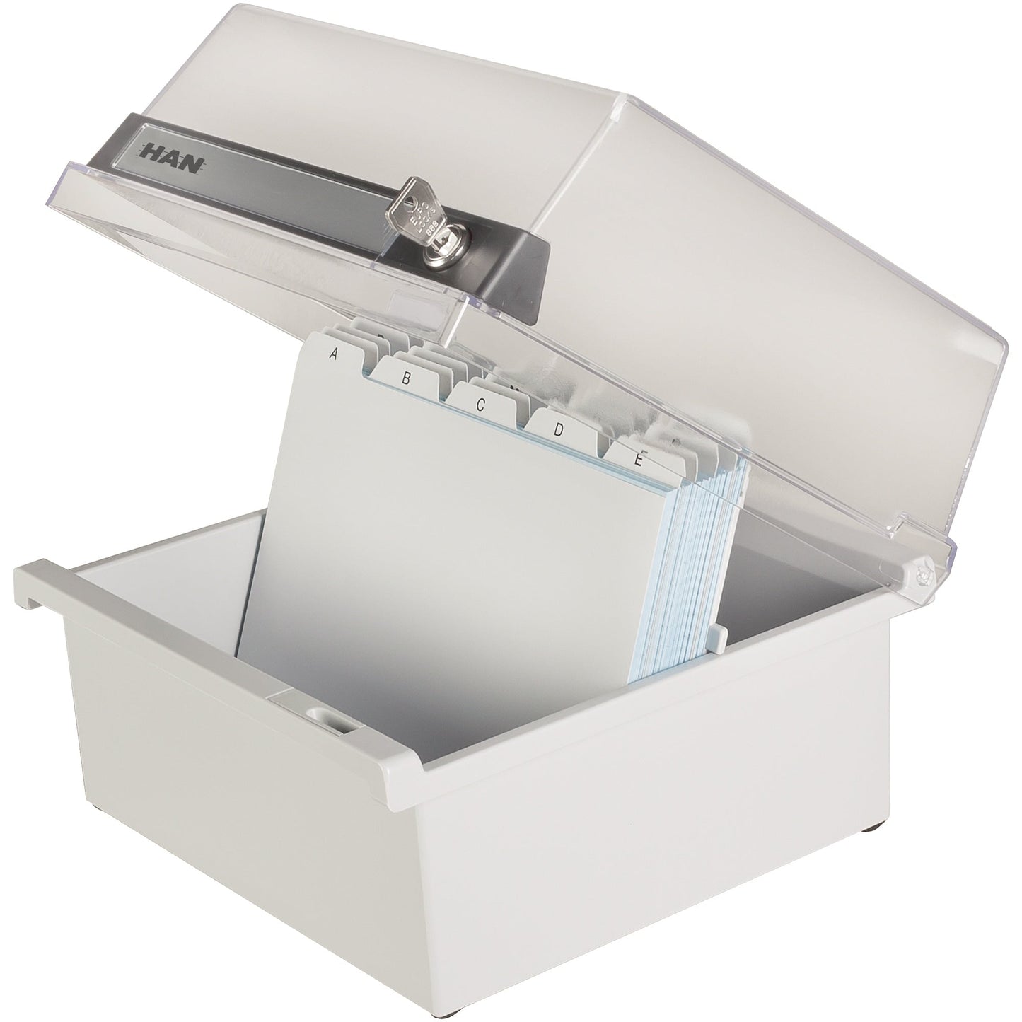 HAN Karteikasten Special Edition 23,4 x 18 x 25 cm (B x H x T) DIN A5 quer 800 Karten Polystyrol lichtgrau 1 Stützplatte