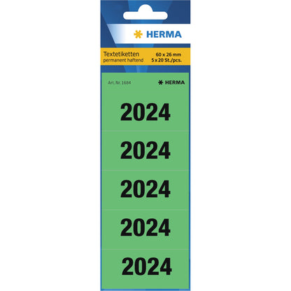 HERMA Jahresschild 60 x 26 mm (B x H) 2024 grün 100 St./Pack.