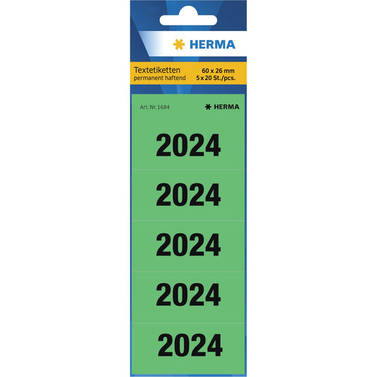 HERMA Jahresschild 60 x 26 mm (B x H) 2024 grün 100 St./Pack.