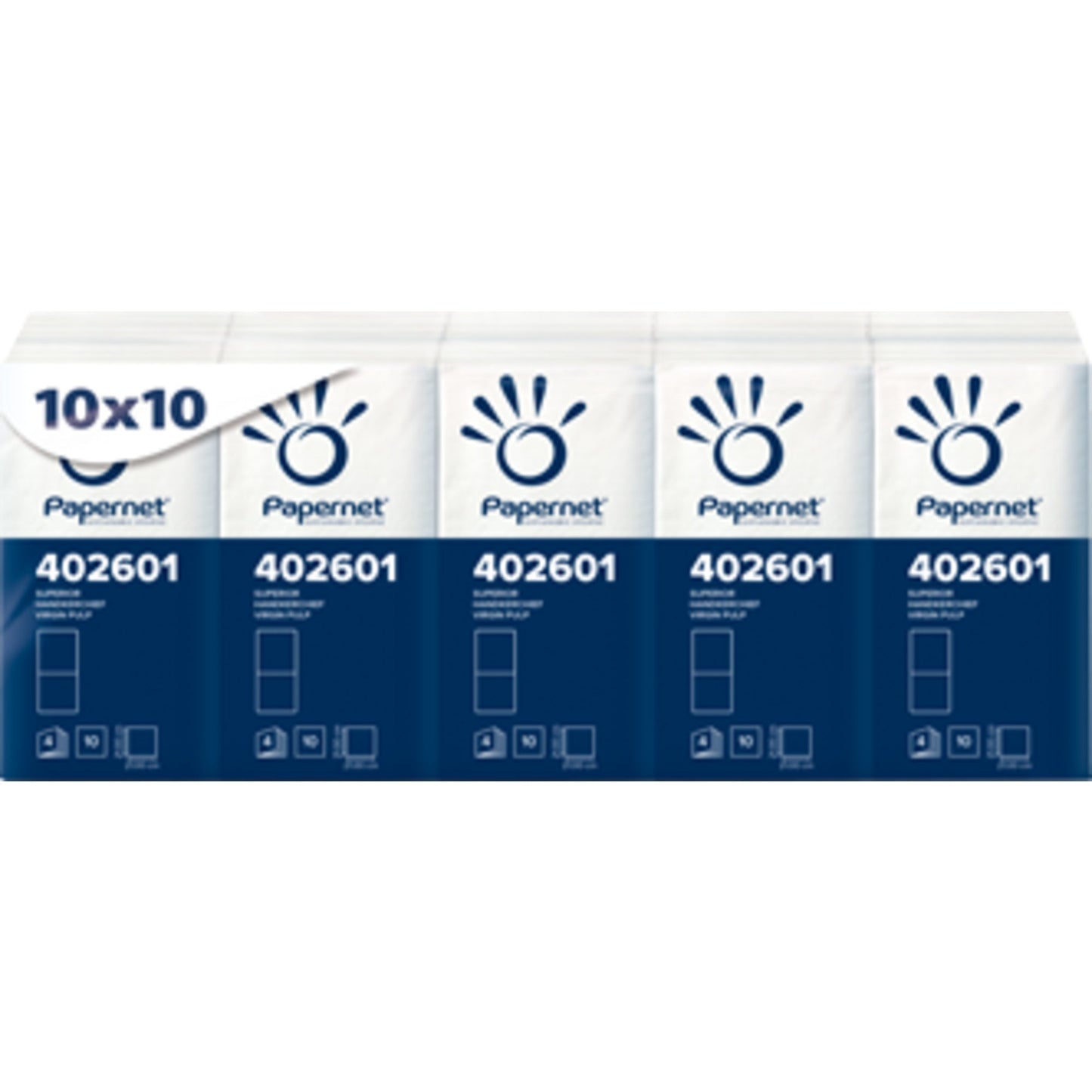 Papernet Papiertaschentücher 4-lagig Zellstoff weiß 10 x 10 St./Pack.