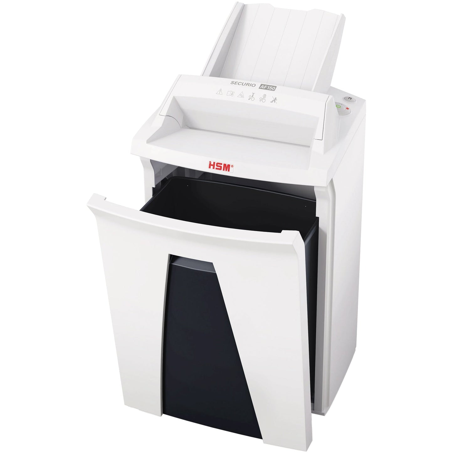HSM® Aktenvernichter SECURIO AF150 P-5 Papier, Heftklammern, Büroklammern, Kreditkarten Partikelschnitt 9 Bl. manuell, 150 Bl. automatisch weiß