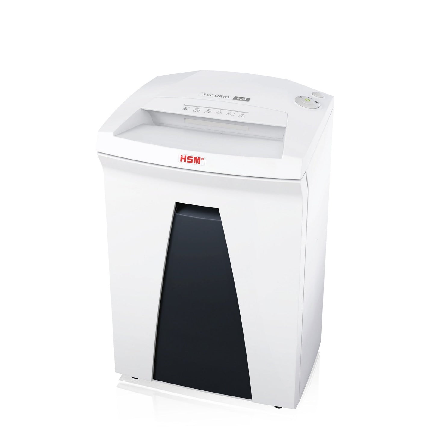 HSM® Aktenvernichter SECURIO B24 P-2 Papier, Heftklammern, Büroklammern, Kreditkarten, CDs/DVDs Streifenschnitt weiß