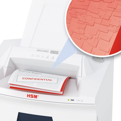 HSM® Aktenvernichter SECURIO AF500 P-6 Papier, Heftklammern, Büroklammern Partikelschnitt 7 Bl. manuell, 500 Bl. automatisch weiß
