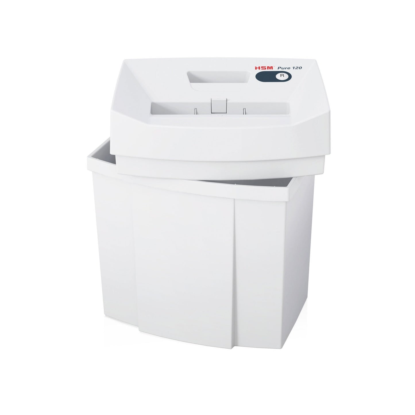 HSM® Aktenvernichter Pure 120 P-4 Papier, Heftklammern, Büroklammern, Kreditkarten Partikelschnitt 7 Bl. weiß