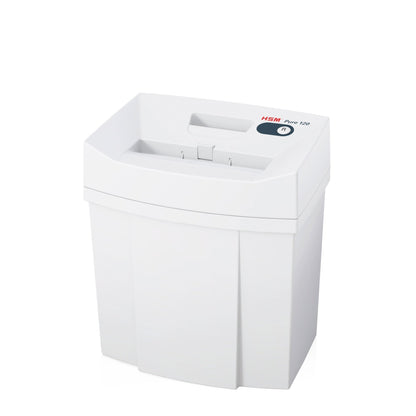 HSM® Aktenvernichter Pure 120 P-4 Papier, Heftklammern, Büroklammern, Kreditkarten Partikelschnitt 7 Bl. weiß