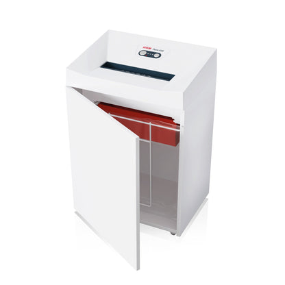 HSM® Aktenvernichter Pure 530 P-4 Papier, Heftklammern, Büroklammern, Kreditkarten, CDs/DVDs Partikelschnitt 18 Bl. weiß