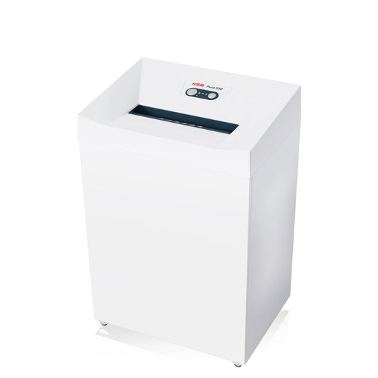 HSM® Aktenvernichter Pure 530 P-5 Papier, Heftklammern, Büroklammern, Kreditkarten Partikelschnitt 13 Bl. weiß