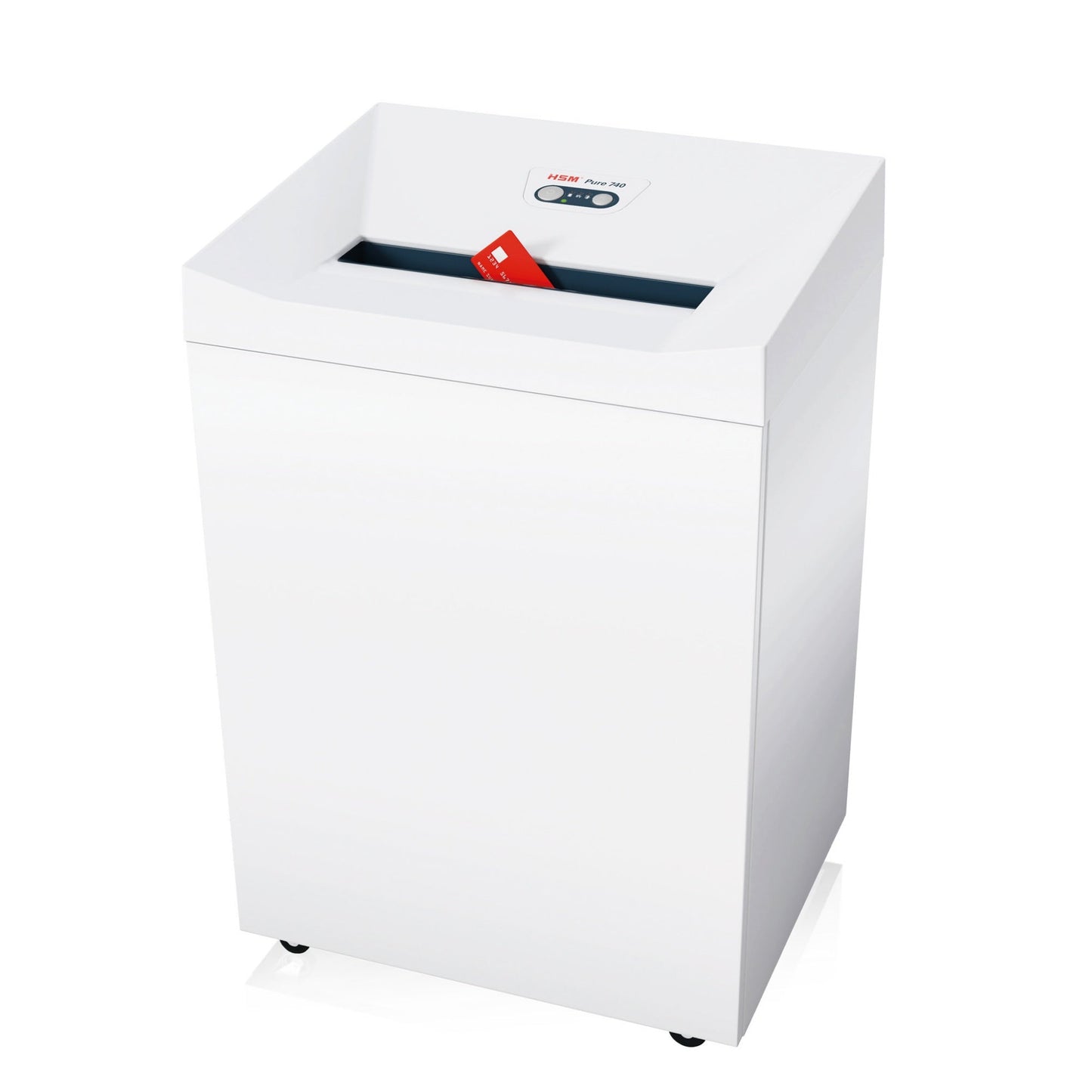HSM® Aktenvernichter Pure 740 P-4 Papier, Heftklammern, Büroklammern, Kreditkarten, CDs/DVDs Partikelschnitt 27 Bl. weiß