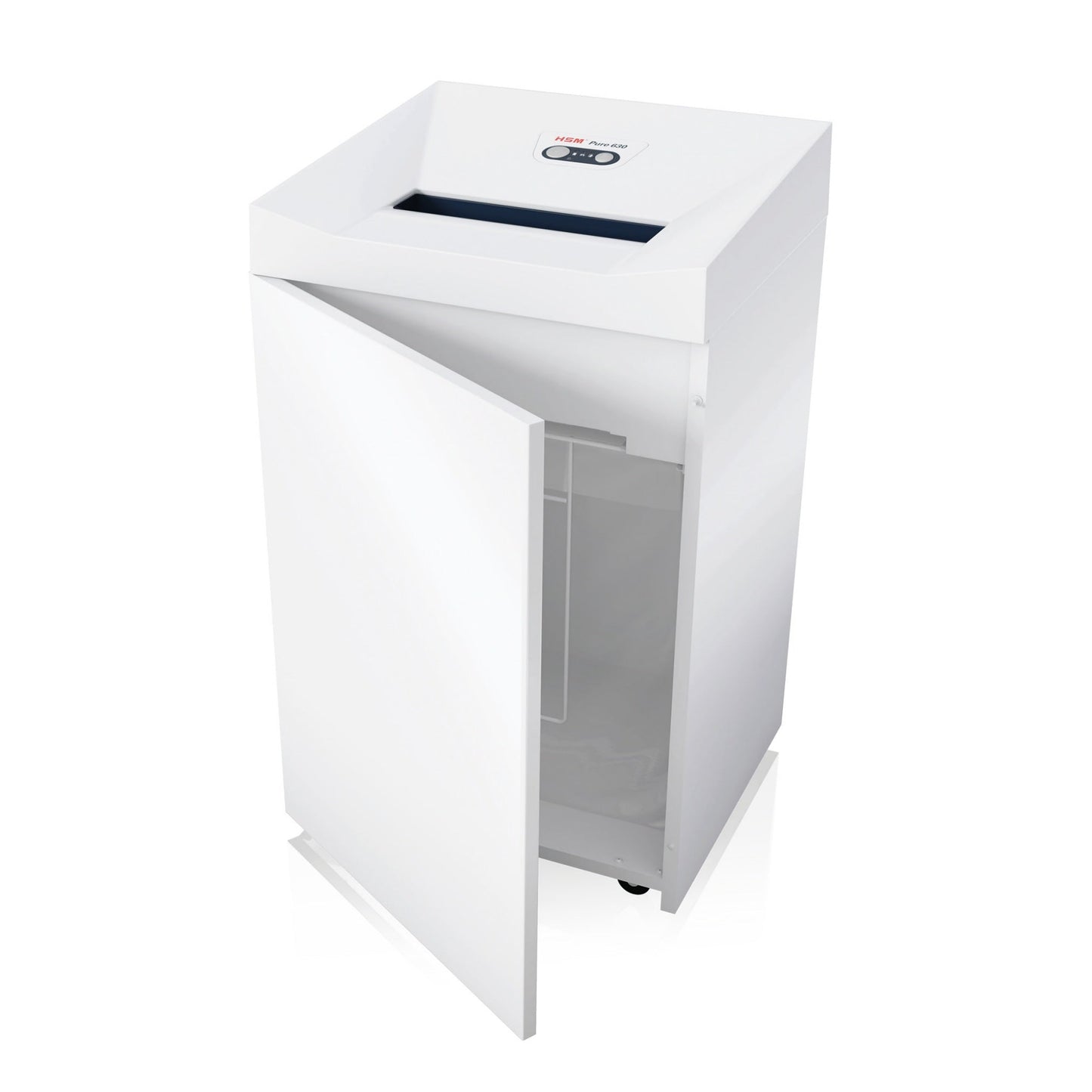 HSM® Aktenvernichter Pure 630 P-5 Papier, Heftklammern, Büroklammern, Kreditkarten Partikelschnitt 19 Bl. weiß