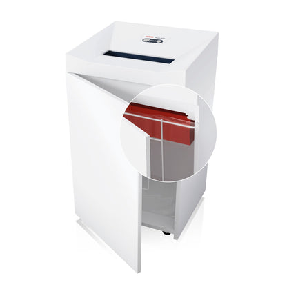 HSM® Aktenvernichter Pure 630 P-2 Papier, Heftklammern, Büroklammern, Kreditkarten, CDs/DVDs Streifenschnitt 31 Bl. weiß