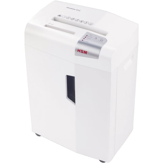 HSM® Aktenvernichter shredstar X13 P-4 Papier, Heftklammern, Büroklammern, Kreditkarten, CDs/DVDs Partikelschnitt weiß/silber