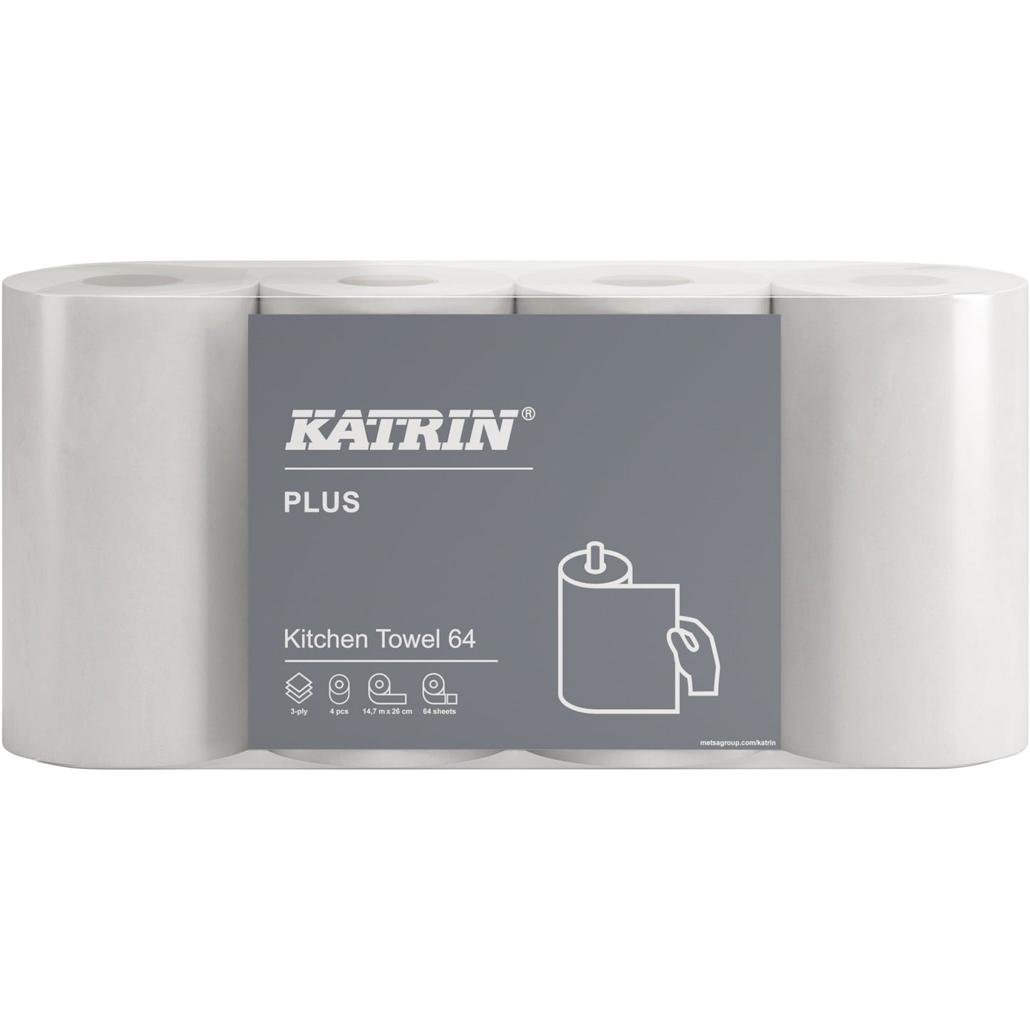 Katrin Küchenrolle Plus 3-lagig 100 % Zellstoff weiß 4 Rl./Pack.