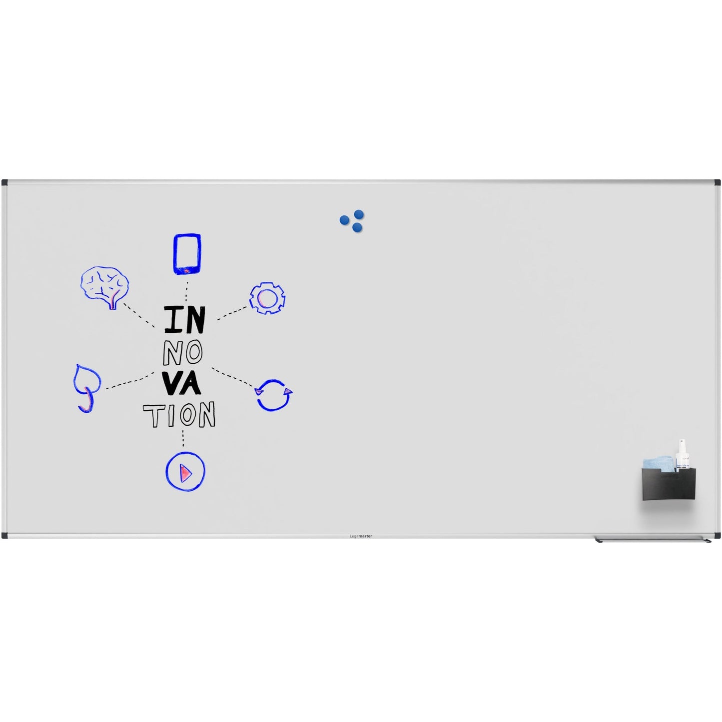 Legamaster Whiteboard UNITE Maße der Oberfläche: 200 x 100 cm (B x H) Tafel magnethaftend nicht beidseitig beschreibbar Stahl lackiert weiß