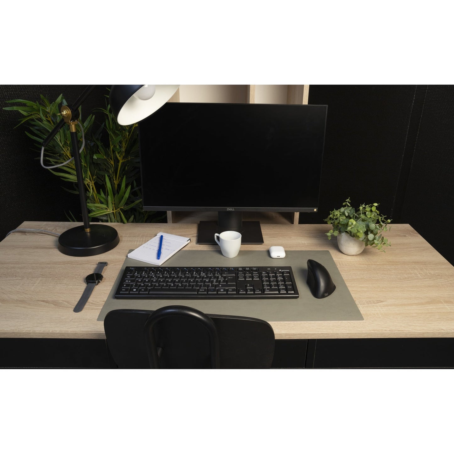 Exacompta Schreibunterlage Home Office 60 x 35 cm (B x H) ohne Kalender Polyurethan nude/grau