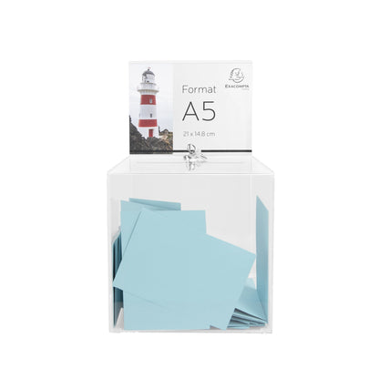Exacompta Einwurfbox 21 x 36,5 x 21 cm (B x H x T) mit Schloss Acryl kristall