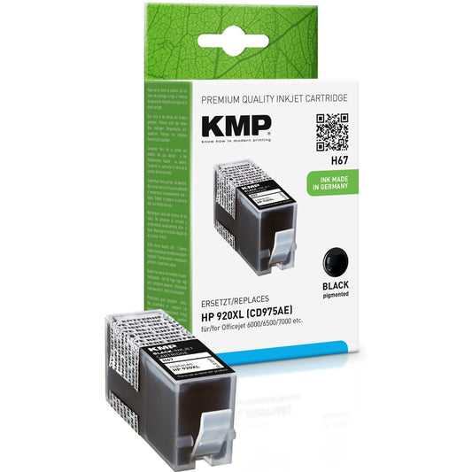 KMP Tintenpatrone kein Originalzubehör Kompatibel mit: HP 920XL H67 ca. 1.200 Seiten schwarz 49ml