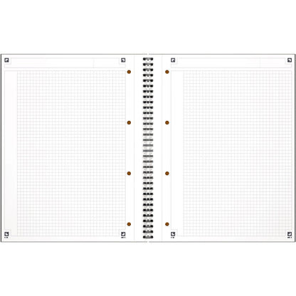 Oxford Collegeblock International Notebook DIN A4+ kariert Karton grau/orange/rot 80 Bl.