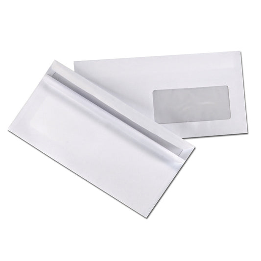 MAILmedia Briefumschlag DIN lang 220 x 110 mm (B x H) mit Selbstklebung mit Fenster 80g/m² weiß 1.000 St./Pack.