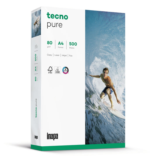 tecno Kopierpapier pure DIN A4 80g/m² 100 % recycelt weiß 500 Bl./Pack.
