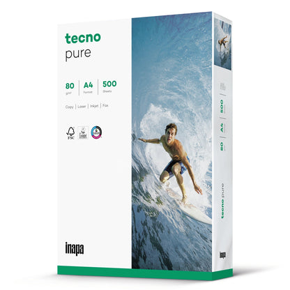 tecno Kopierpapier pure DIN A4 80g/m² 100 % recycelt weiß 500 Bl./Pack.