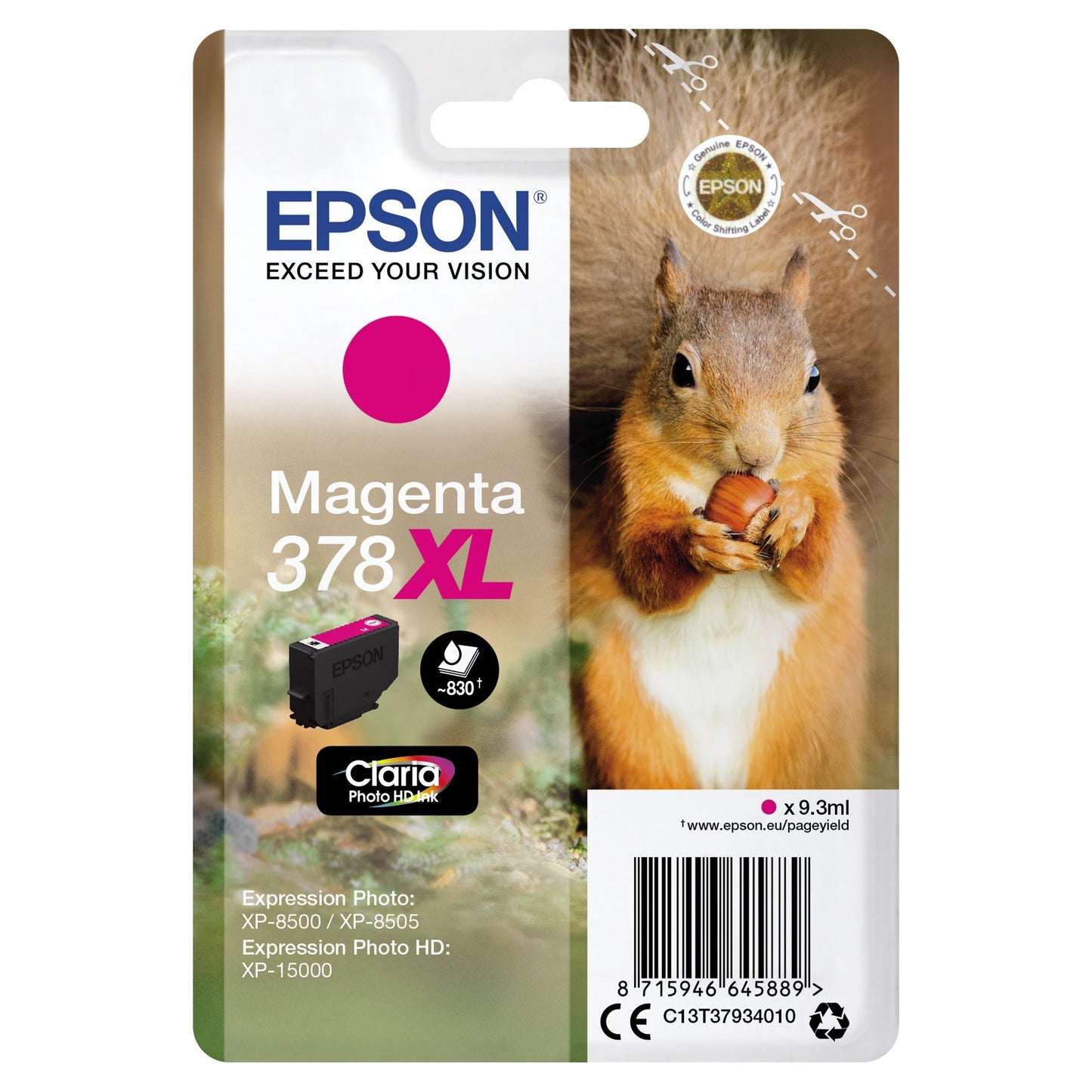 Epson Tintenpatrone Originalzubehör 378XL ca. 830 Seiten magenta 9,3ml
