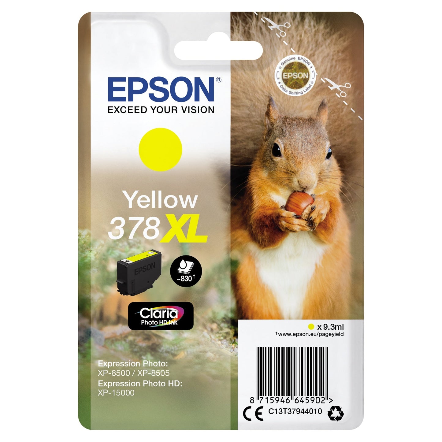Epson Tintenpatrone Originalzubehör 378XL ca. 830 Seiten gelb 9,3ml