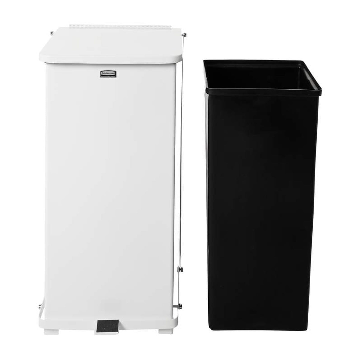 Rubbermaid Abfalleimer Defender 45l Stahl, verzinkt weiß 1 Sortierfach