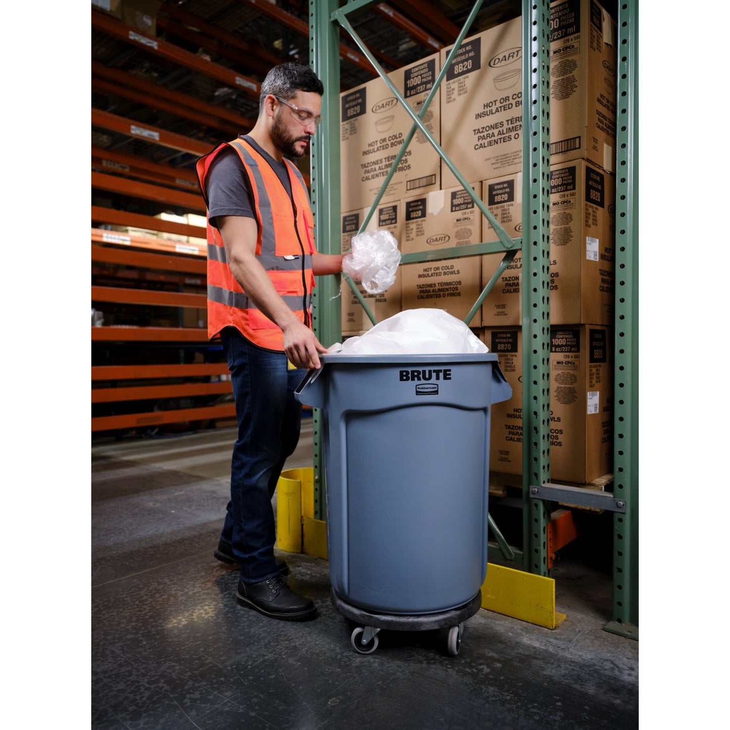 Rubbermaid Abfalleimer BRUTE® 121l Polypropylen grau
