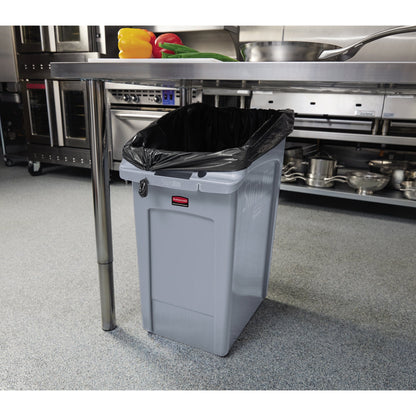 Rubbermaid Abfalleimer SLIM JIM® 49l Kunststoff grau 1 Sortierfach