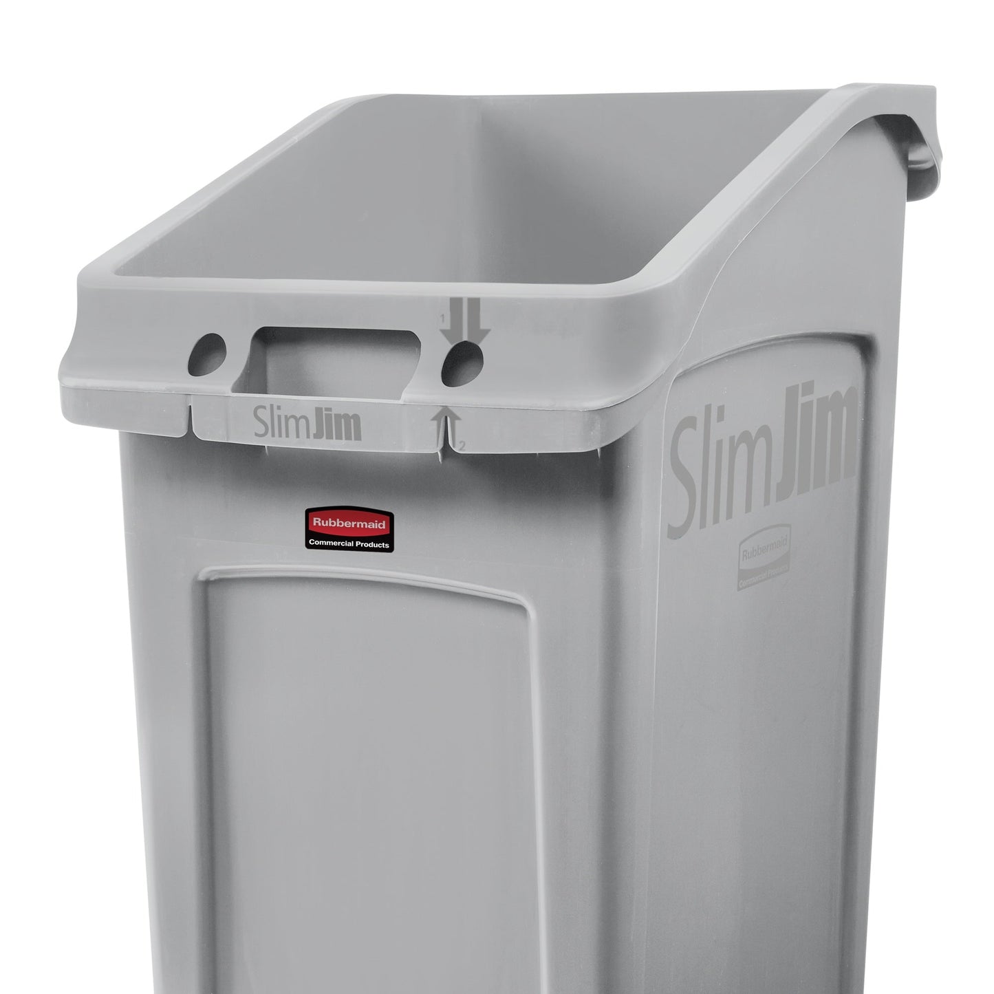 Rubbermaid Abfalleimer SLIM JIM® 49l Kunststoff grau 1 Sortierfach