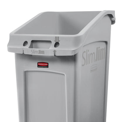 Rubbermaid Abfalleimer SLIM JIM® 49l Kunststoff grau 1 Sortierfach