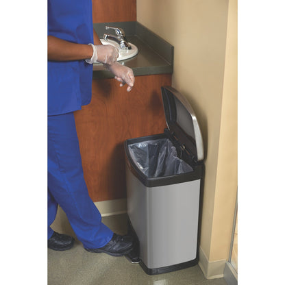Rubbermaid Tretabfalleimer SLIM JIM® STEP-ON 46 x 72,80 x 34,80 cm (B x H x T) 50l Edelstahl silber/schwarz