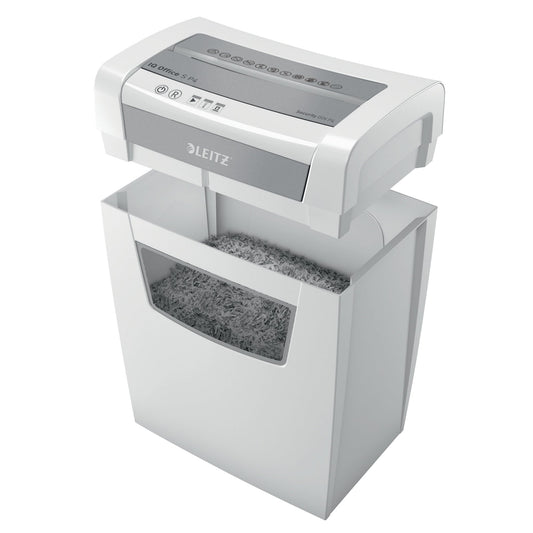 LEITZ IQ Aktenvernichter Office S P-4 Papier, Heftklammern, Büroklammern Partikelschnitt 14 Bl. weiß