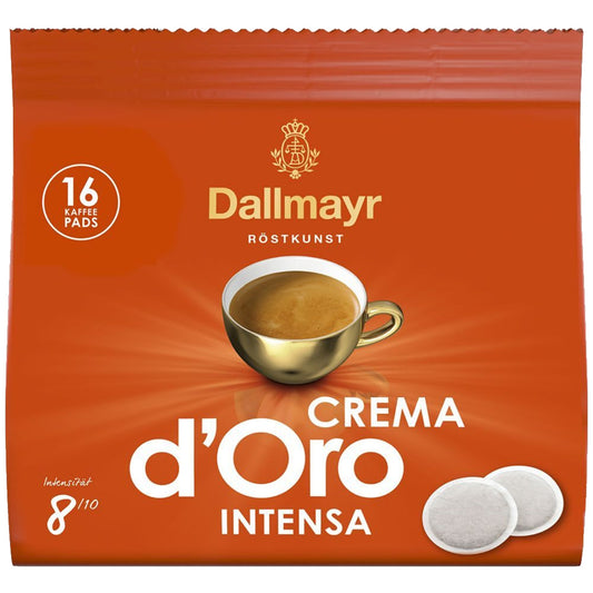 Dallmayr Kaffeepads Crema d'Oro Intensa 16 x 7 g/Pack.