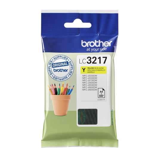 Brother Tintenpatrone Originalzubehör LC-3217Y ca. 550 Seiten gelb