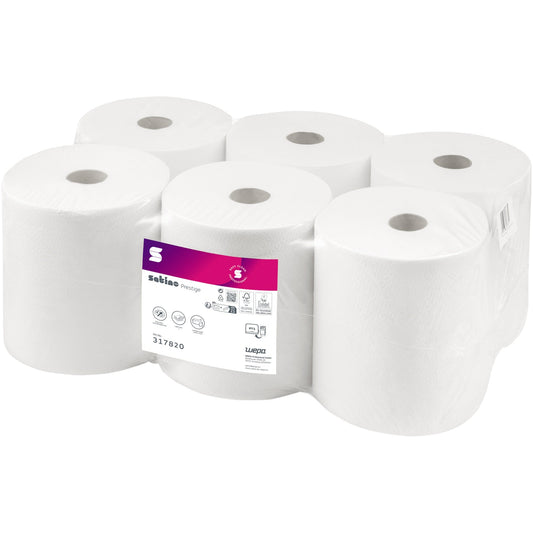 Satino by WEPA Handtuchrolle Prestige 20,5 cm x 150 m (B x L) Zellstoff hochweiß 6 Rl./Pack.