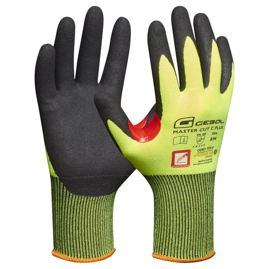 GEBOL Arbeitshandschuhe MASTER CUT C PLUS 8 II Polyester/HPPE/Nylon/Metallfaser/Elasthan gelb/schwarz