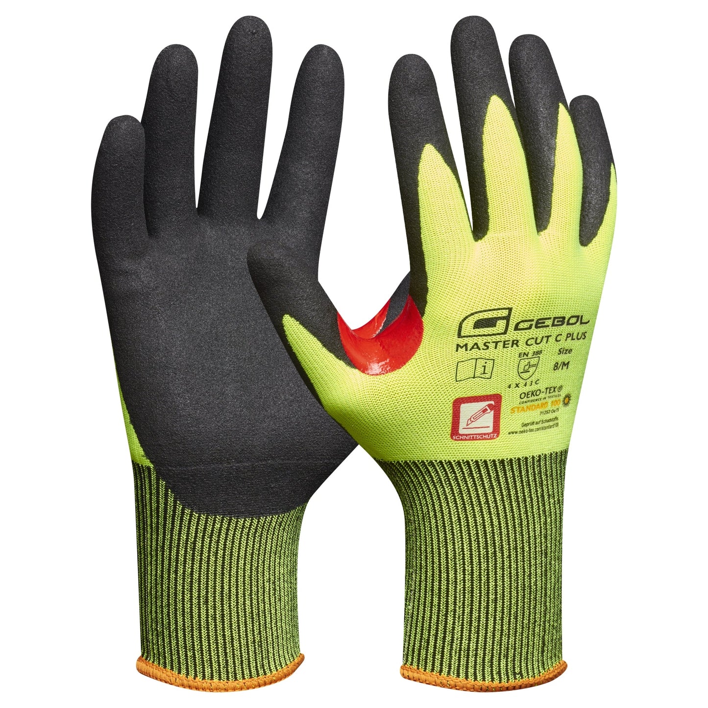 GEBOL Arbeitshandschuhe MASTER CUT C PLUS 9 II Polyester/HPPE/Nylon/Metallfaser/Elasthan gelb/schwarz