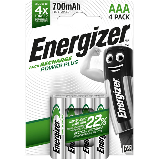 Energizer® Akku Recharge Power Plus AAA/Micro HR03 Nickel-Metallhydrid 1,2V 700 mAh 4 St./Pack.