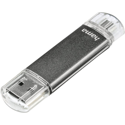 Hama USB-Stick Laeta Twin USB 2.0 32Gbyte grau