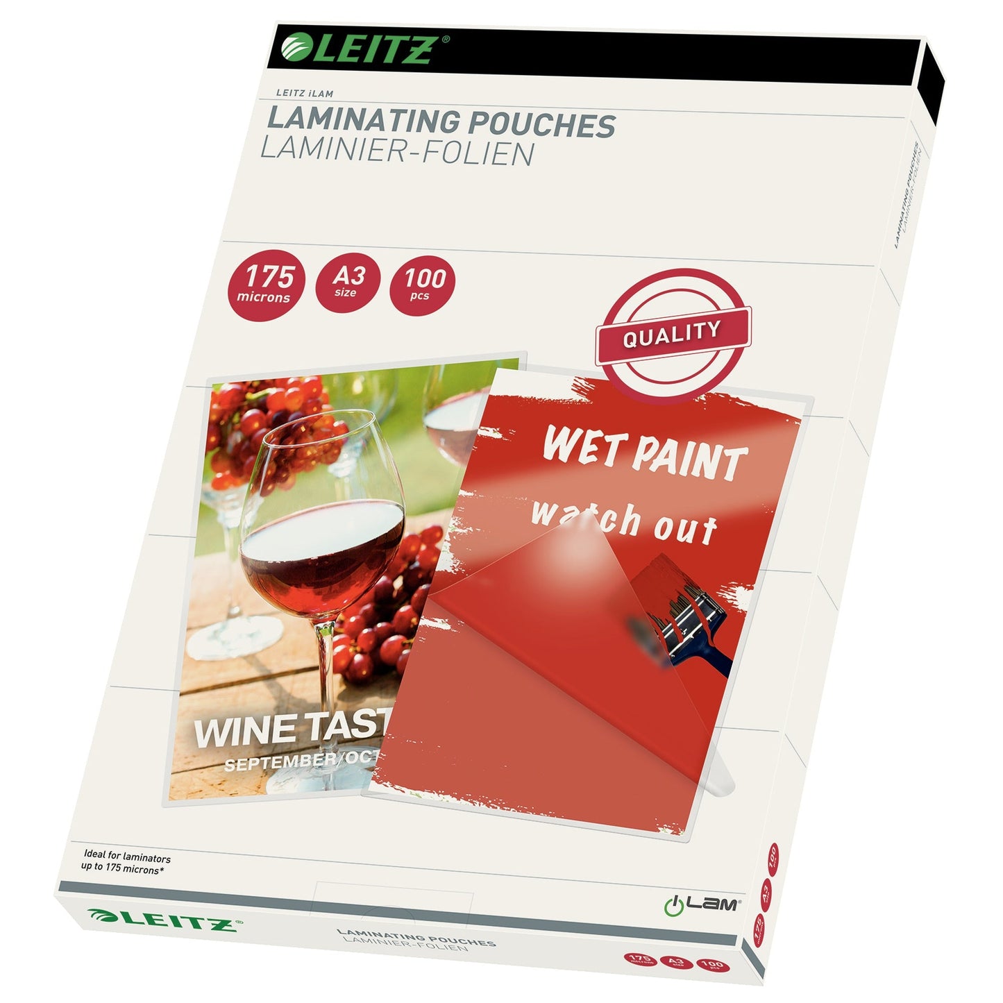 Leitz Laminierfolie 303 x 426 mm (B x H) DIN A3 175µm glänzend 100 St./Pack.