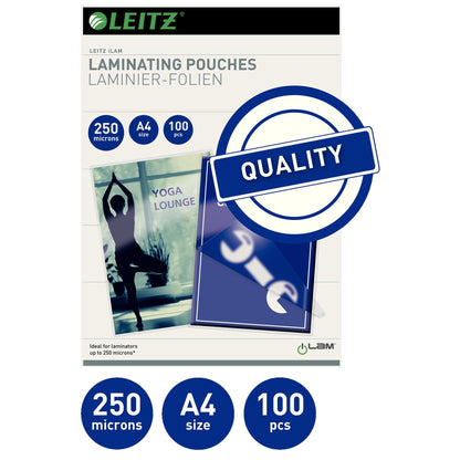 Leitz Laminierfolie 216 x 303 mm (B x H) DIN A4 250µm glänzend 100 St./Pack.