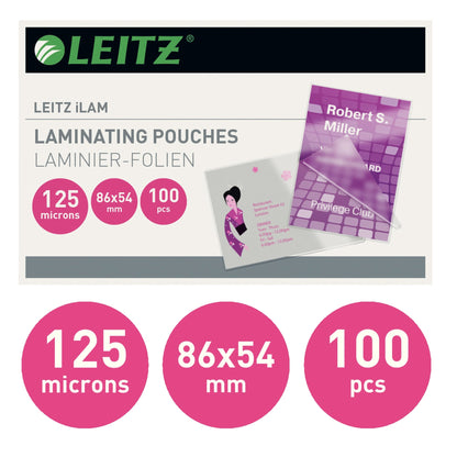 Leitz Laminierfolie 86 x 54 mm (B x H) 125µm glänzend 100 St./Pack.