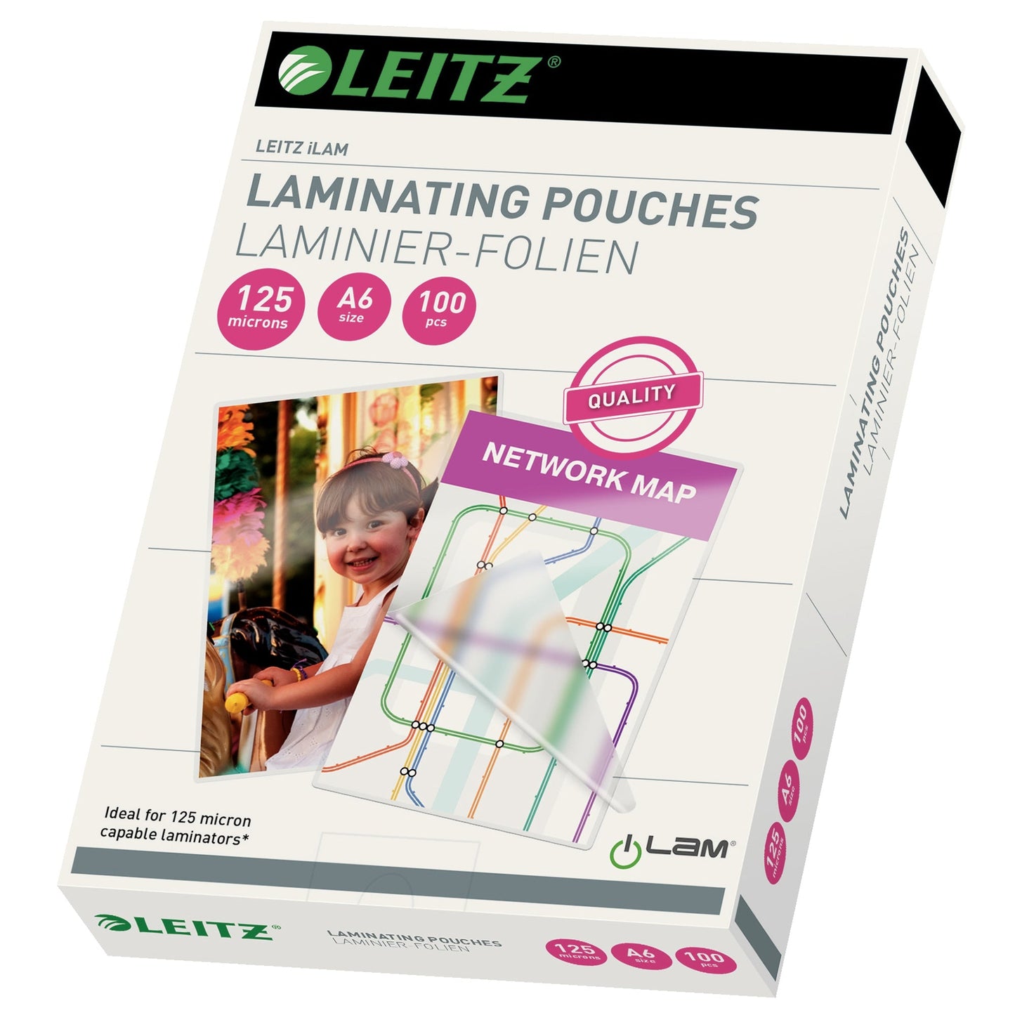 Leitz Laminierfolie iLAM 154 x 111 mm (B x H) DIN A6 125µm glänzend 100 St./Pack.